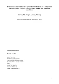 Determining the Unsaturated Hydraulic Conductivity of a Compacted Sand-Bentonite Mixture Under Constant Volume and Free-Swell Conditions