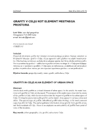 Grafiti V Celju Kot Element Mestnega Prostora