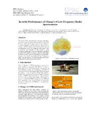 In-Orbit Performance of Chang'e-4 Low Frequency Radio Spectrometer