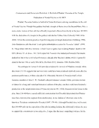 A Revival of Plautus‟ Poenulus at the Temple Dedication Of