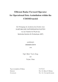 Efficient Radar Forward Operator for Operational Data Assimilation