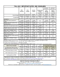 Fall 2021 Dates & Deadlines.Xlsx