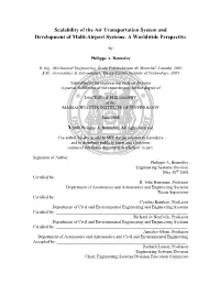 Scalability of the Air Transportation System and Development of Multi-Airport Systems: a Worldwide Perspective