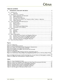 Table of Contents 9. Topography, Geology and Soils
