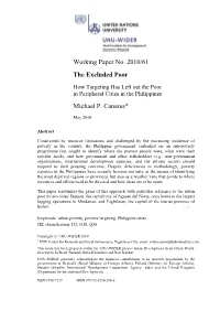 WIDER Working Paper No. 2010/61 the Excluded Poor