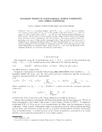 Boolean Product Polynomials, Schur Positivity, and Chern Plethysm