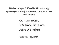 Cris Trace Gas Data Users Workshop
