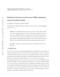 Estimation of the Masses of Selected Stars of Pulkovo Program by Means