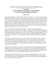 Federation of American Scientists Working Group on Biological
