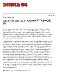 Mira Schor and Jason Andrew with PHONG BUI