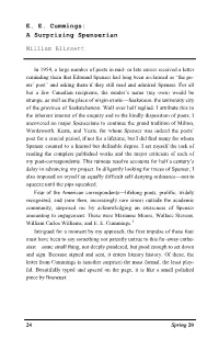 E. E. Cummings: a Surprising Spenserian