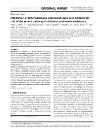 Integration of Heterogeneous Expression Data Sets Extends the Role of the Retinol Pathway in Diabetes and Insulin Resistance Peter J