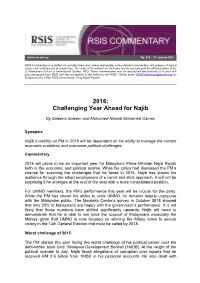 2016: Challenging Year Ahead for Najib
