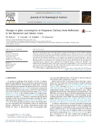 Changes in Glass Consumption in Pergamon (Turkey) from Hellenistic to Late Byzantine and Islamic Times