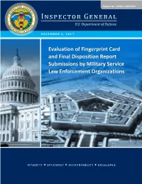 Evaluation of Fingerprint Card and Final Disposition Report Submissions by Military Service Law Enforcement Organizations