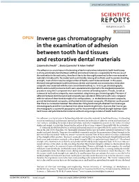 Inverse Gas Chromatography in the Examination of Adhesion Between