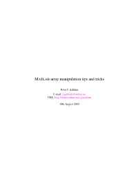MATLAB Array Manipulation Tips and Tricks