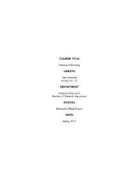 COURSE TITLE Desktop Publishing