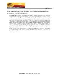 Programmable Logic Controllers and Data Traffic Handling Solutions