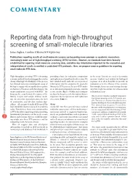 Reporting Data from High-Throughput Screening of Small-Molecule Libraries