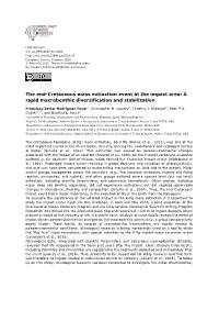 The End-Cretaceous Mass Extinction Event at the Impact Area: a Rapid Macrobenthic Diversification and Stabilization