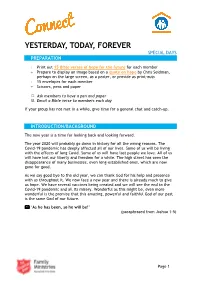 Yesterday, Today, Forever Special Days Preparation