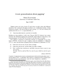 A New Generalization About Gapping*