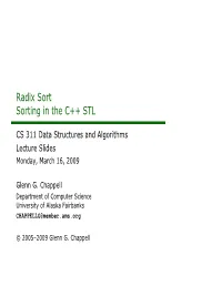 Radix Sort Sorting in the C++