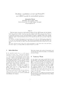 Realtime Capabilities of Low-End Powerpc and ARM Boards for Embedded Systems