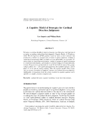 A Cognitive Model of Strategies for Cardinal Direction Judgments