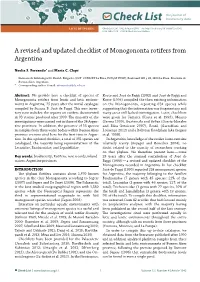 A Revised and Updated Checklist of Monogononta Rotifers from Argentina