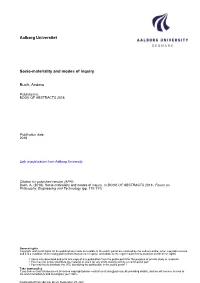 Aalborg Universitet Socio-Materiality and Modes of Inquiry Buch, Anders