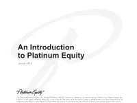 An Introduction to Platinum Equity