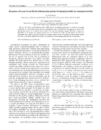 Dynamics of Large-Scale Plastic Deformation and the Necking Instability in Amorphous Solids