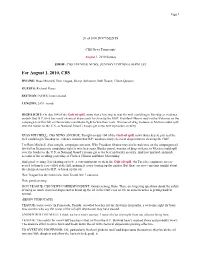 For August 1, 2010, CBS
