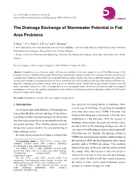 The Drainage Exchange of Stormwater Potential in Flat Area Problems