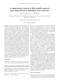 A Comprehensive Analysis of Differentially Expressed Genes and Pathways in Abdominal Aortic Aneurysm