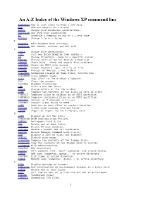 An A-Z Index of the Windows XP Command Line