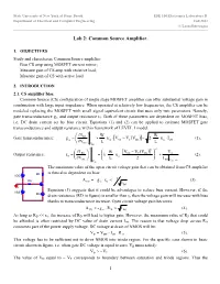 Lab 2: Common Source Amplifier