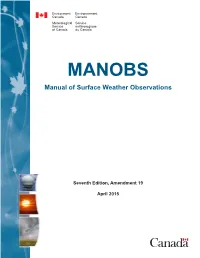 MANOBS Manual of Surface Weather Observations