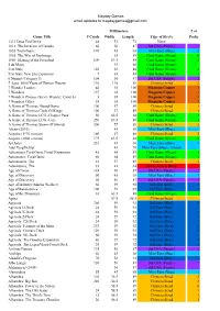 Mayday Games Email Updates to Maydaygames@Gmail.Com # Of