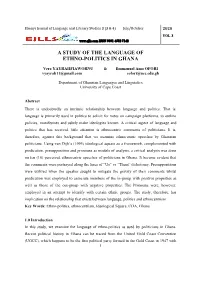 A Study of the Language of Ethno-Politics in Ghana