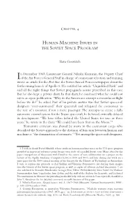 Human-Machine Issues in the Soviet Space Program1