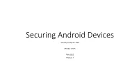 Securing Android Devices