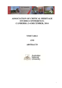 Timetable and Abstracts