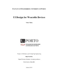 UI Design for Wearable Devices