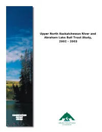 Upper North Saskatchewan River and Abraham Lake Bull Trout Study, 2002 - 2003