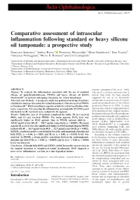 Comparative Assessment of Intraocular Inflammation Following