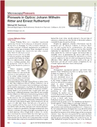 Johann Wilhelm Ritter and Ernest Rutherford Michael W