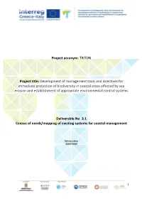 Deliverable No. 3.1 Census of Needs/Mapping of Existing Systems for Coastal Management